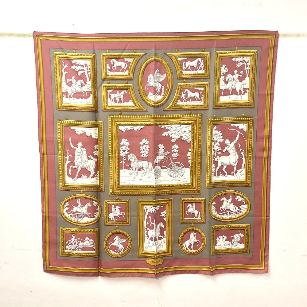 HERMES scarf silk pink Wedgwood WEDGWOOD Women Used