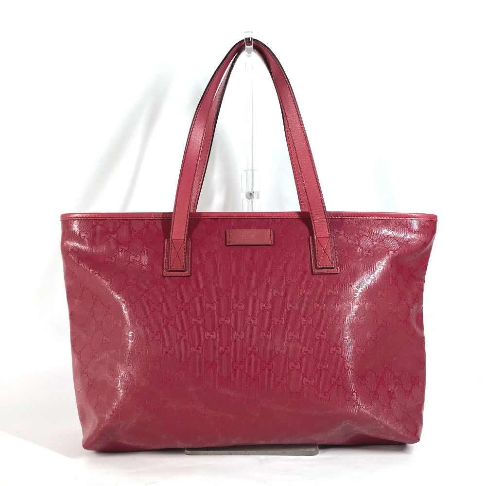 GUCCI Shoulder Bag 211137 PVC / Leather Red GG implementation Women Used