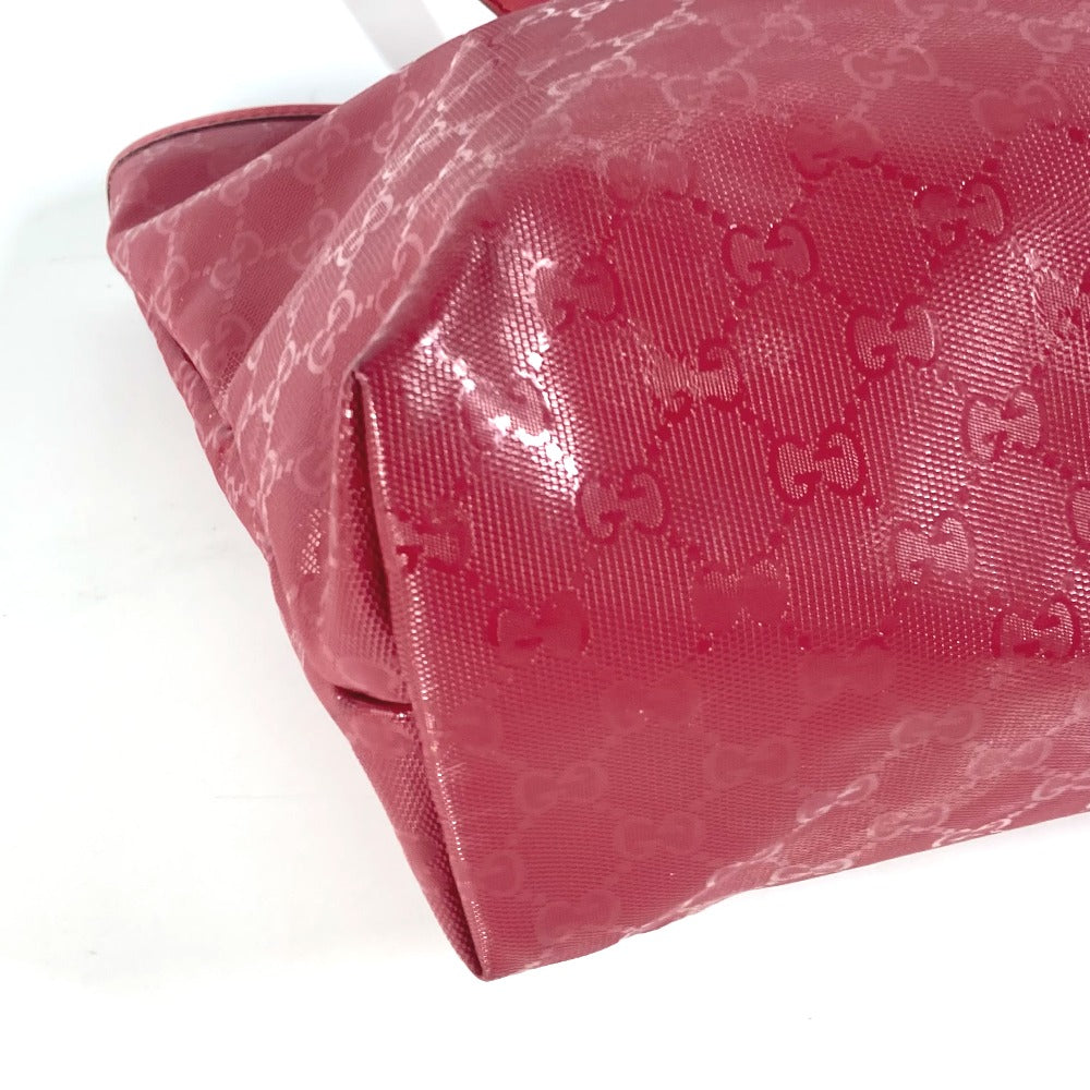 GUCCI Shoulder Bag 211137 PVC / Leather Red GG implementation Women Used