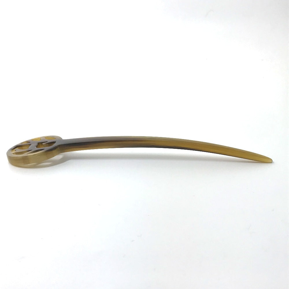 HERMES hair accessory Buffalo horn Brown Hairpins Hair Picks Women Used