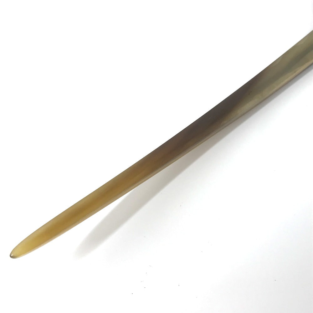 HERMES hair accessory Buffalo horn Brown Hairpins Hair Picks Women Used