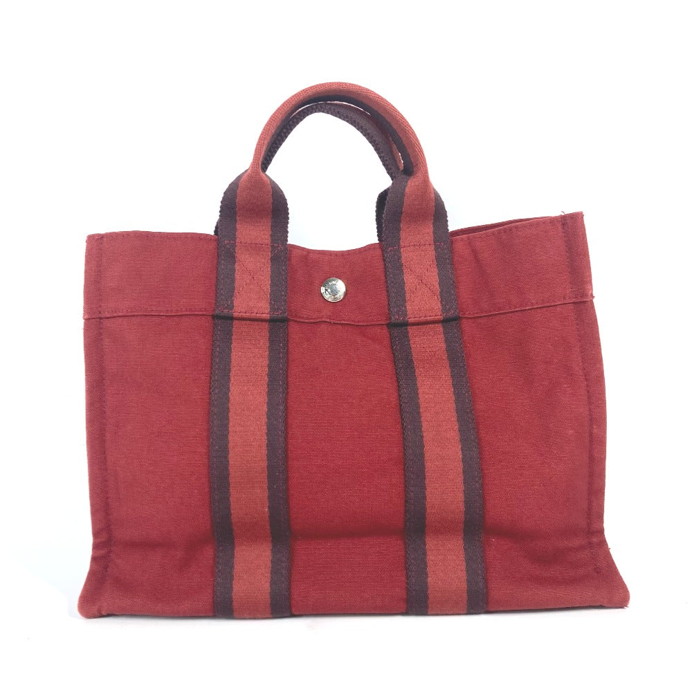 HERMES Handbag canvas Red Fool ToePM Women Used