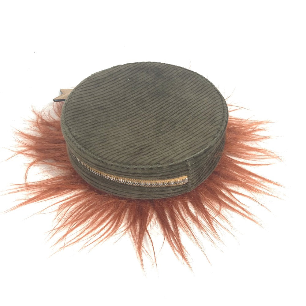 GUCCI Clutch bag 704806 Fur, Leather, Suede Brown GG Lion Lion Round Women Used