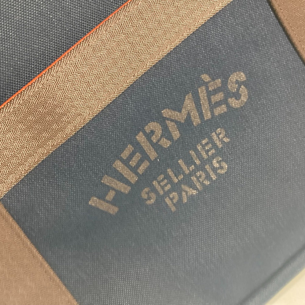 HERMES Tote Bag canvas Navy With bag-in-bag Sucked Pansage Groom