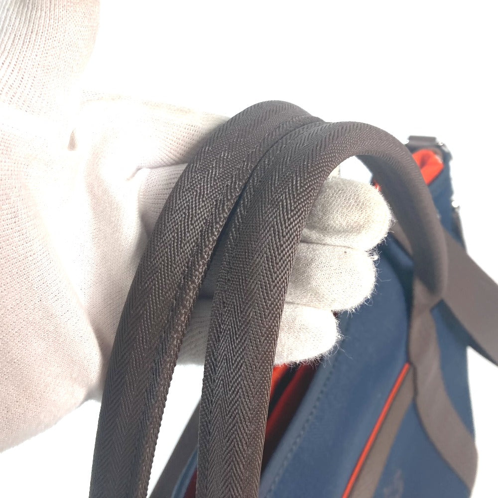 HERMES Tote Bag canvas Navy With bag-in-bag Sucked Pansage Groom
