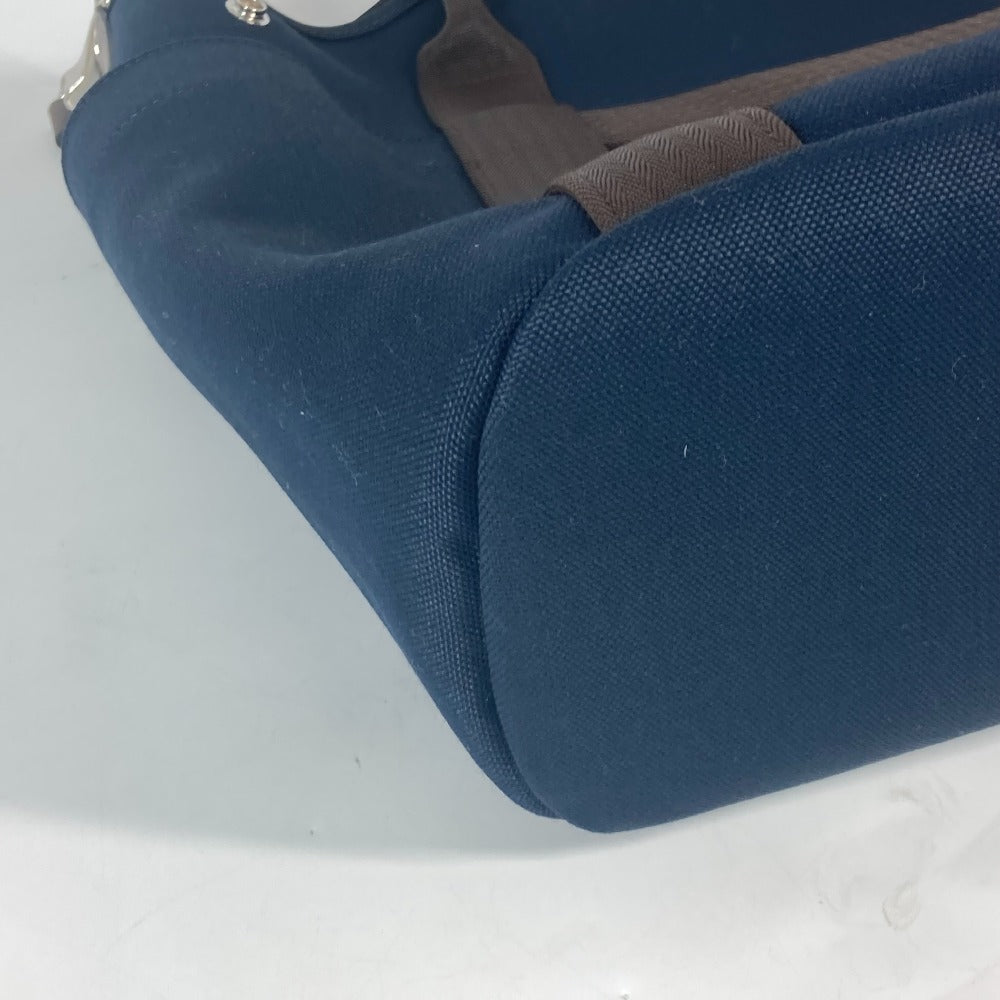 HERMES Tote Bag canvas Navy With bag-in-bag Sucked Pansage Groom