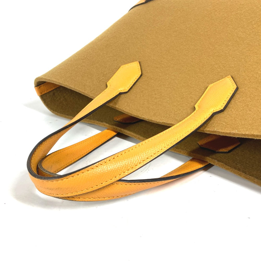 HERMES Shoulder Bag Felt, Epsom Yellow type Maxibox Hippo 30