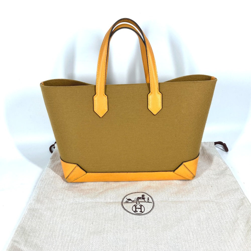 HERMES Shoulder Bag Felt, Epsom Yellow type Maxibox Hippo 30