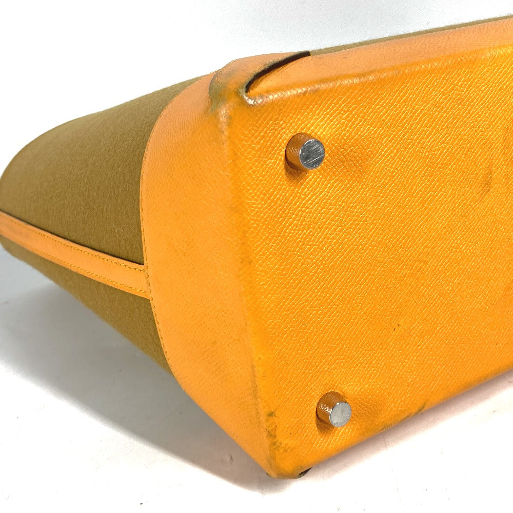 HERMES Shoulder Bag Felt, Epsom Yellow type Maxibox Hippo 30