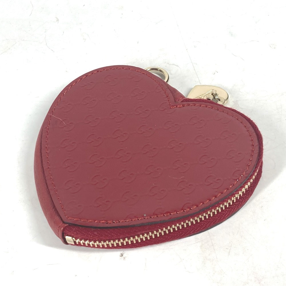 GUCCI Coin case 152615 Patent leather Red heart GG Micro Guccissima