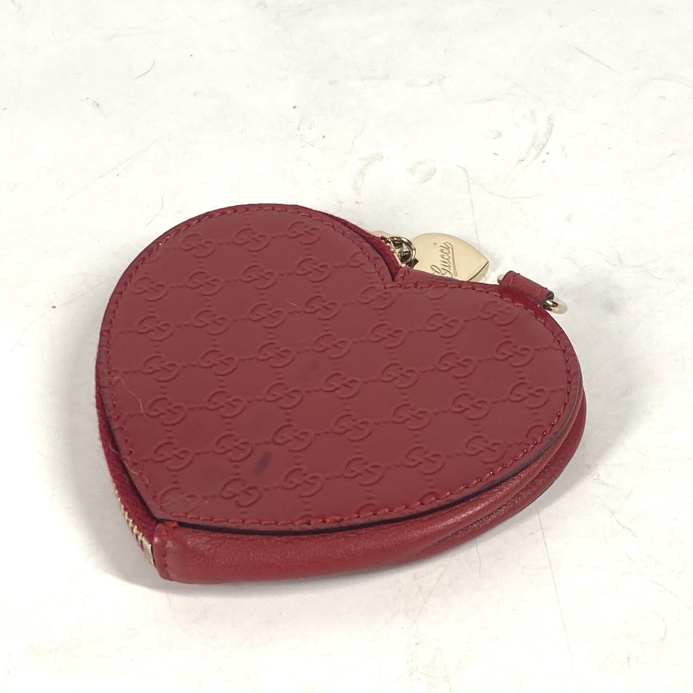 GUCCI Coin case 152615 Patent leather Red heart GG Micro Guccissima