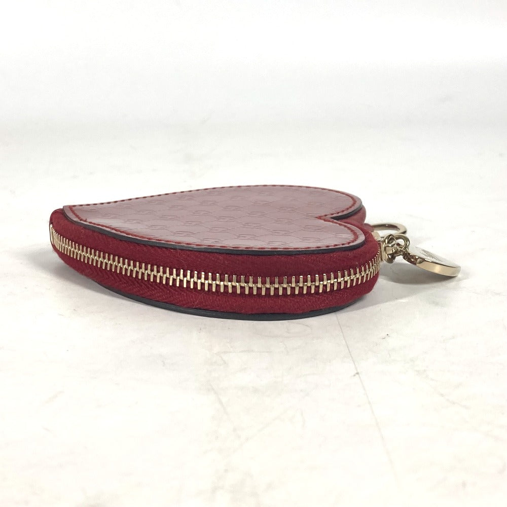 GUCCI Coin case 152615 Patent leather Red heart GG Micro Guccissima