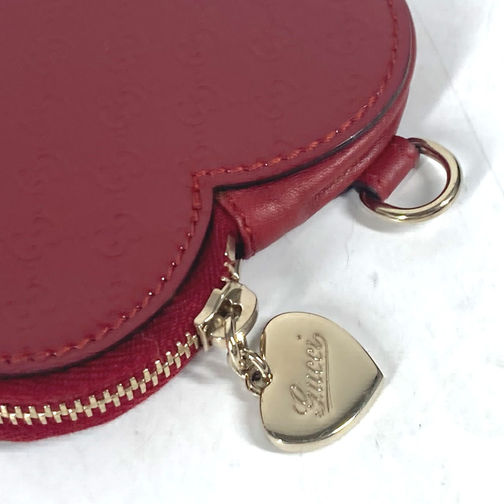 GUCCI Coin case 152615 Patent leather Red heart GG Micro Guccissima