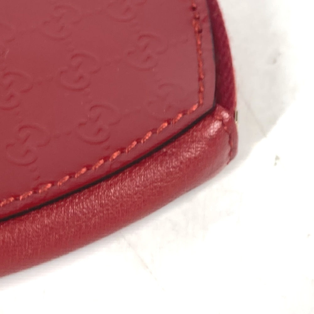 GUCCI Coin case 152615 Patent leather Red heart GG Micro Guccissima