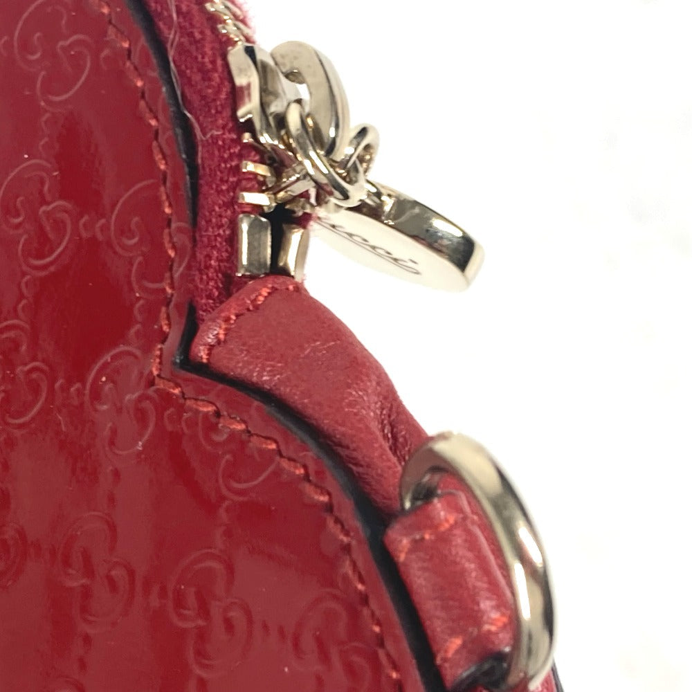 GUCCI Coin case 152615 Patent leather Red heart GG Micro Guccissima