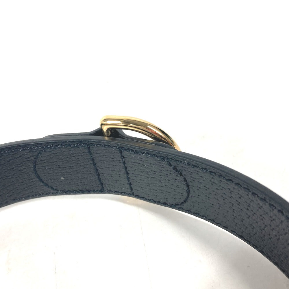 GUCCI 695256 leather black GG Large/Extra Large Pet Collar L