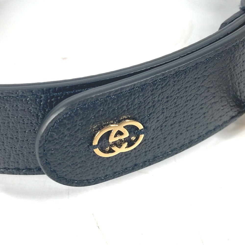 GUCCI 695256 leather black GG Large/Extra Large Pet Collar L