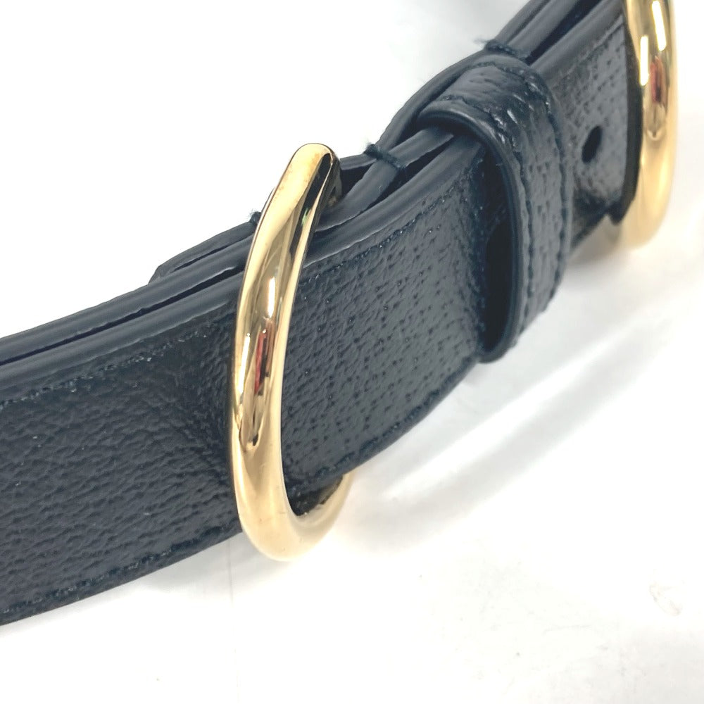 GUCCI 695256 leather black GG Large/Extra Large Pet Collar L