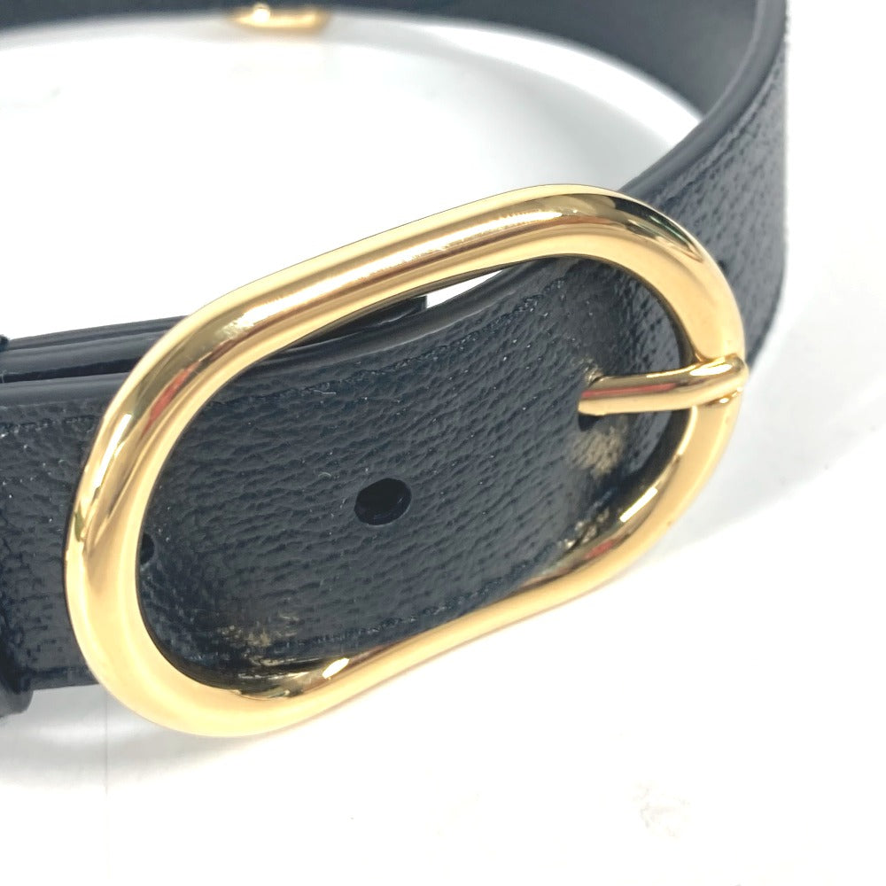 GUCCI 695256 leather black GG Large/Extra Large Pet Collar L