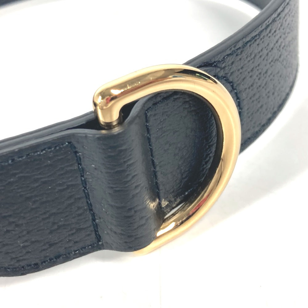 GUCCI 695256 leather black GG Large/Extra Large Pet Collar L