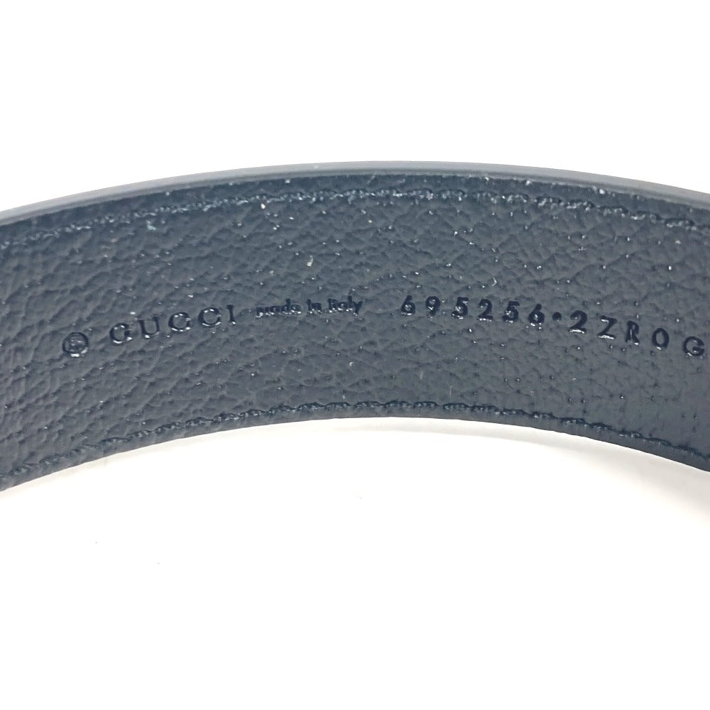 GUCCI 695256 leather black GG Large/Extra Large Pet Collar L