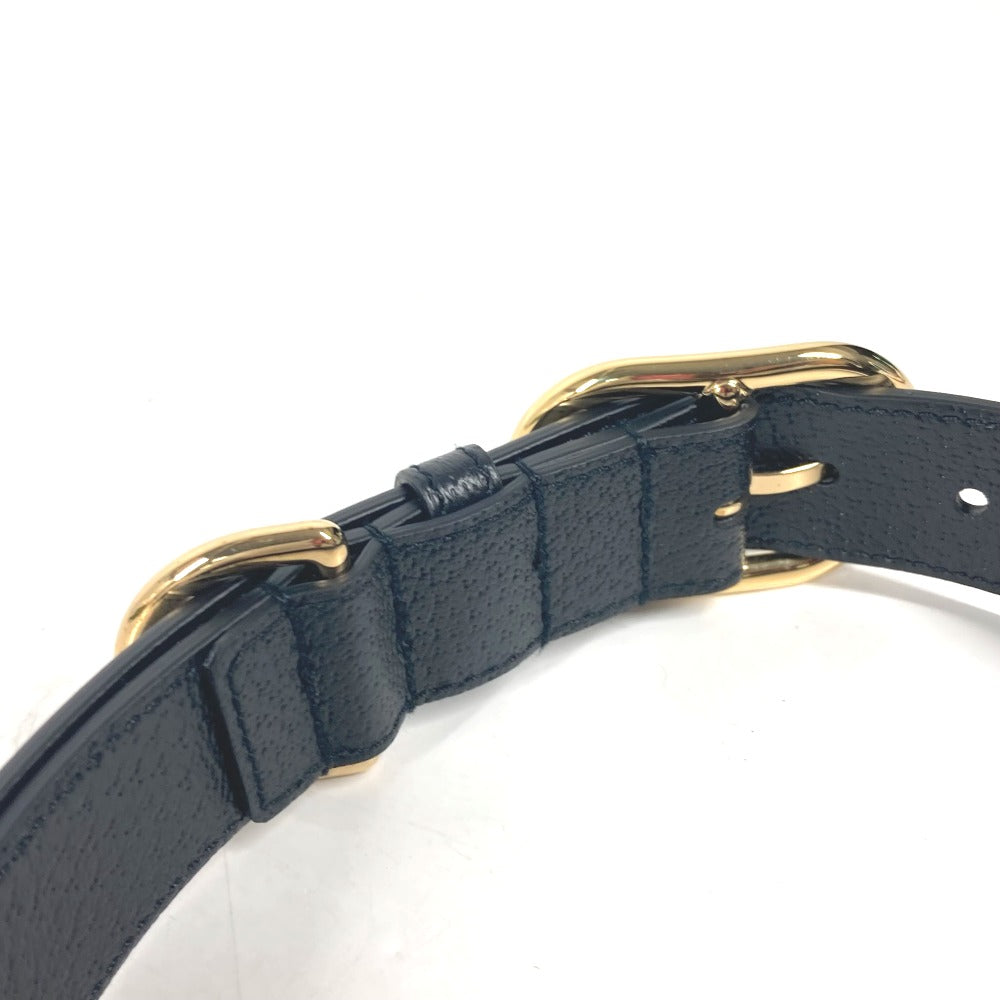 GUCCI 695256 leather black GG Large/Extra Large Pet Collar L