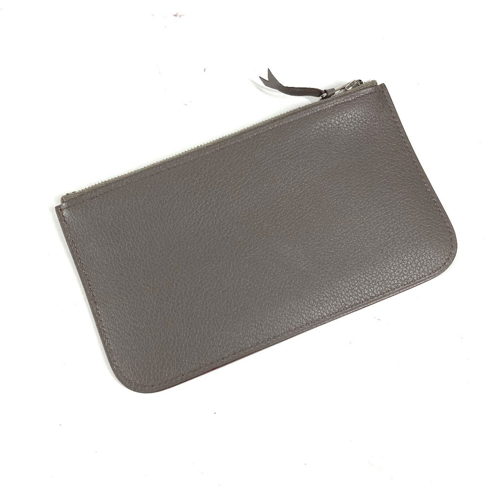 HERMES Long Wallet Purse , Evercolor gray Long wallet Dogon Duo GM