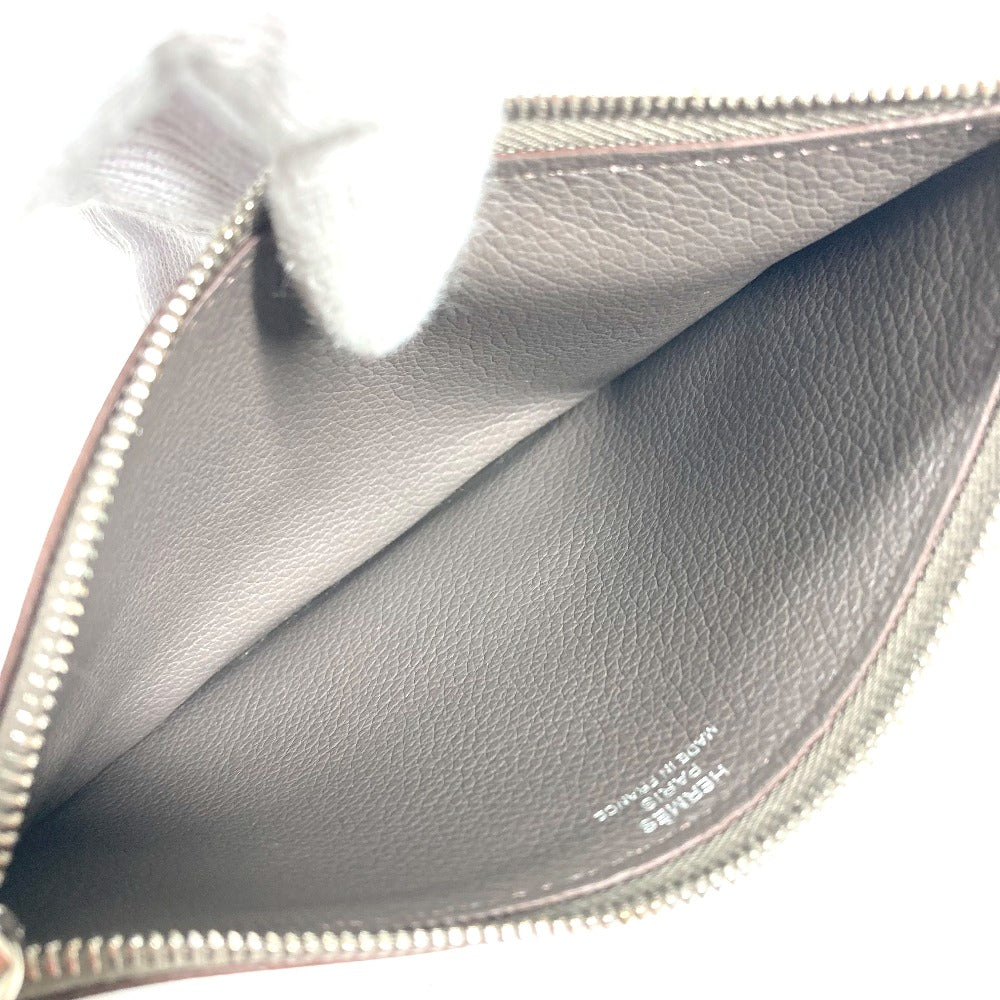 HERMES Long Wallet Purse , Evercolor gray Long wallet Dogon Duo GM