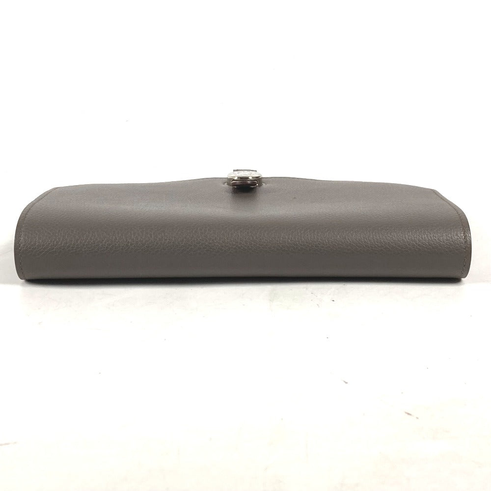 HERMES Long Wallet Purse , Evercolor gray Long wallet Dogon Duo GM