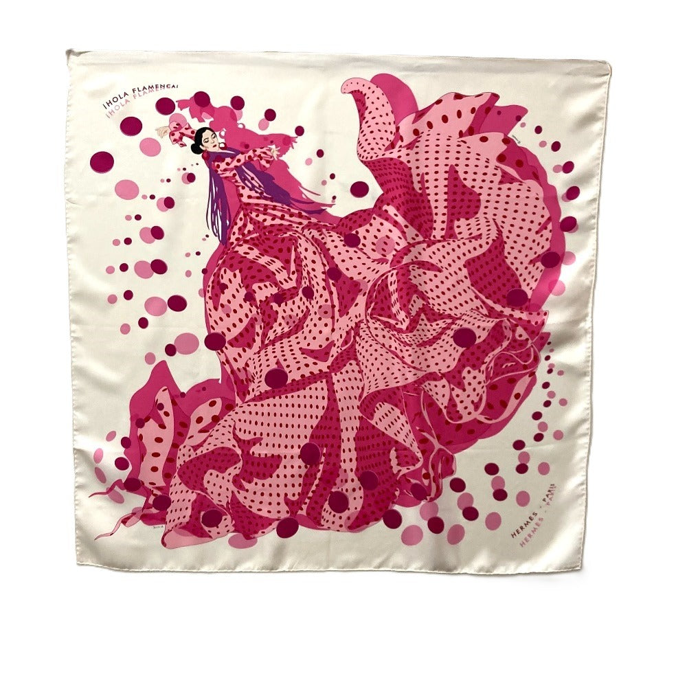 HERMES scarf silk pink Carre90 iHOLA FLAMENCA HOLA FLAMENCA Women Used