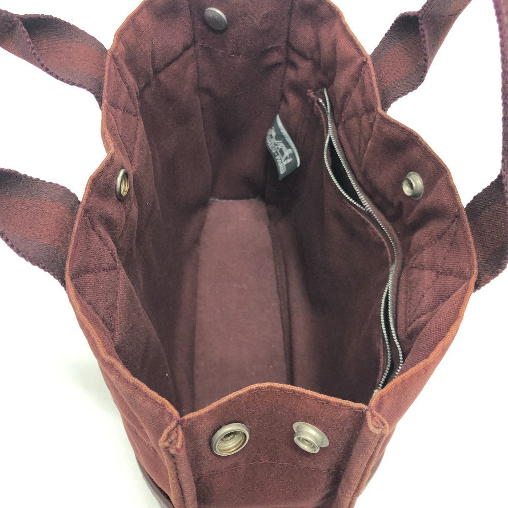 HERMES Handbag Leather / canvas Wine red type Half leather Fool ToePM Women Used