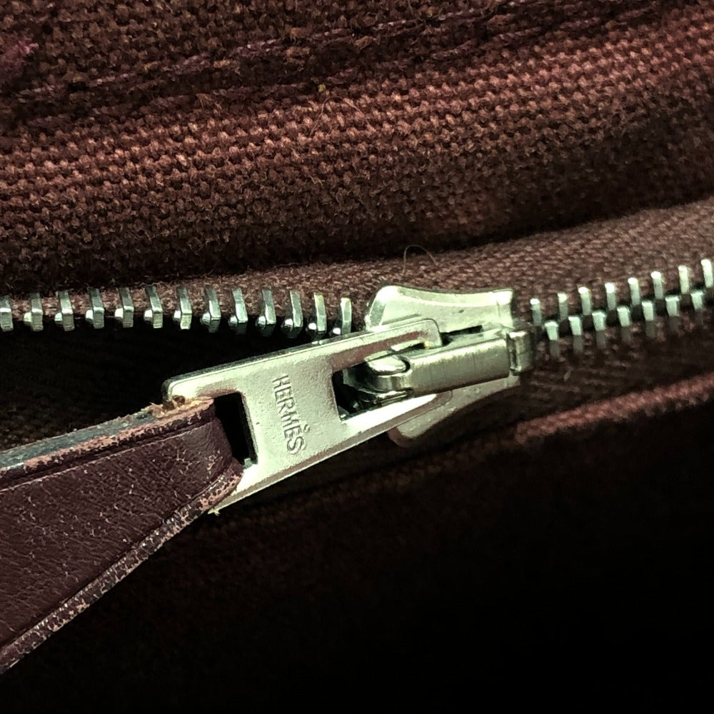 HERMES Handbag Leather / canvas Wine red type Half leather Fool ToePM Women Used