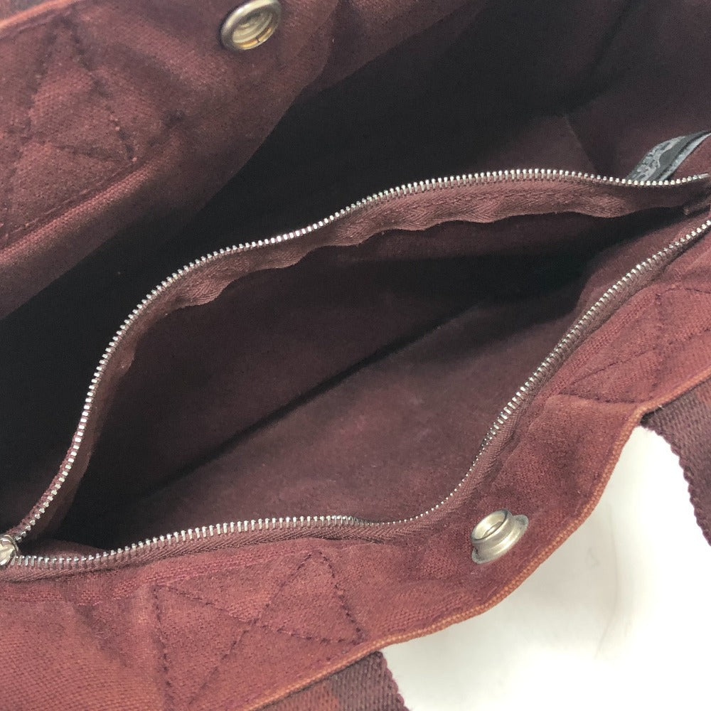 HERMES Handbag Leather / canvas Wine red type Half leather Fool ToePM Women Used