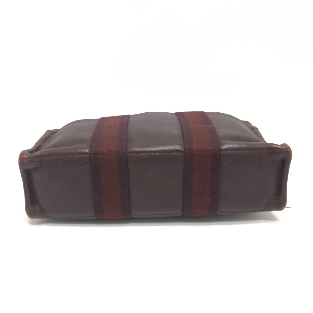 HERMES Handbag Leather / canvas Wine red type Half leather Fool ToePM Women Used