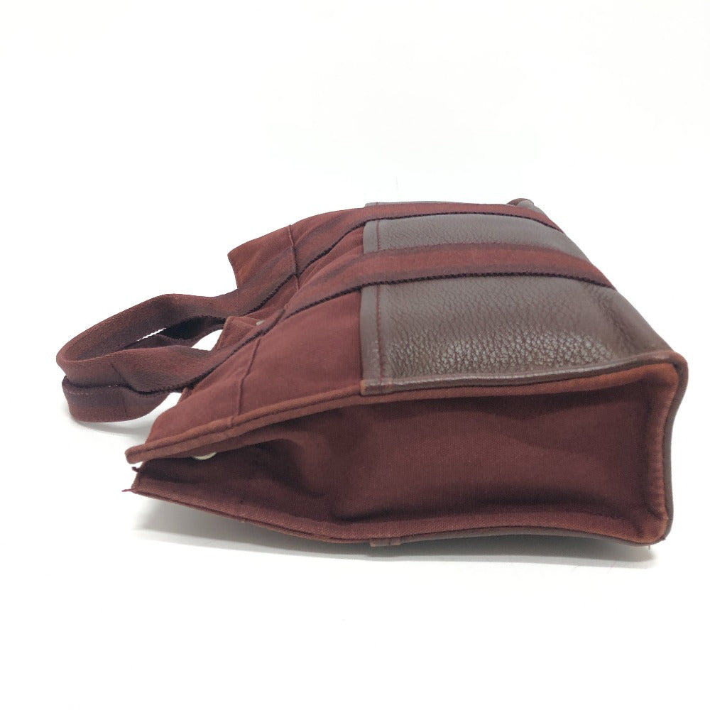 HERMES Handbag Leather / canvas Wine red type Half leather Fool ToePM Women Used