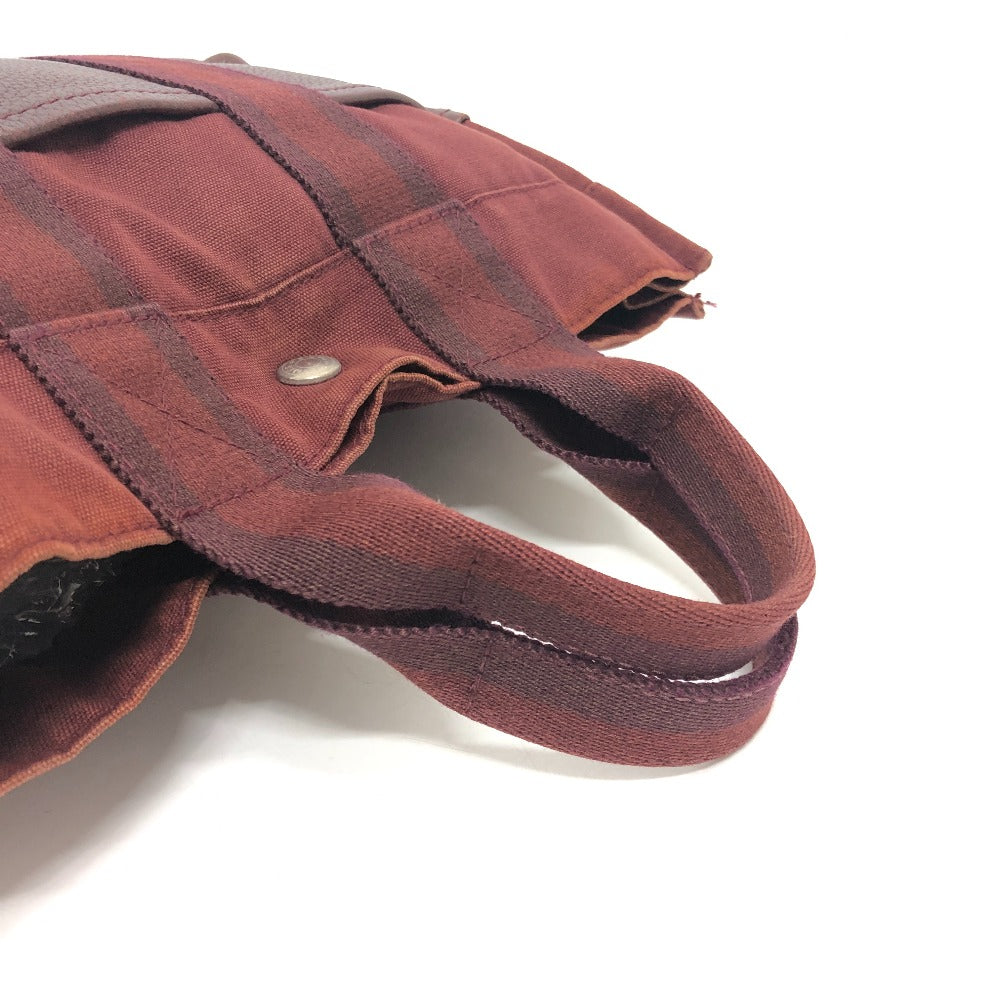 HERMES Handbag Leather / canvas Wine red type Half leather Fool ToePM Women Used