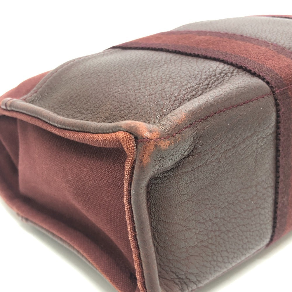 HERMES Handbag Leather / canvas Wine red type Half leather Fool ToePM Women Used