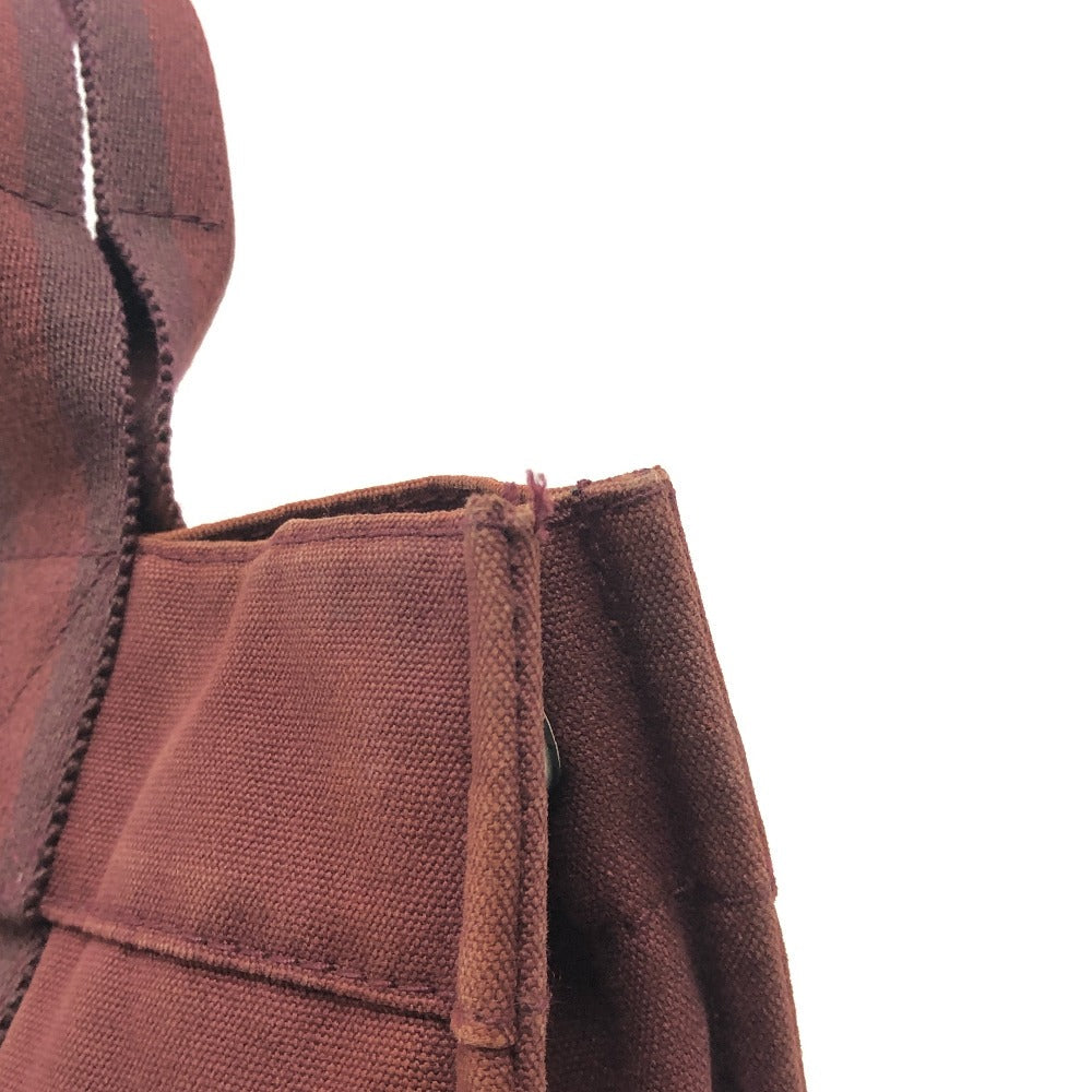 HERMES Handbag Leather / canvas Wine red type Half leather Fool ToePM Women Used
