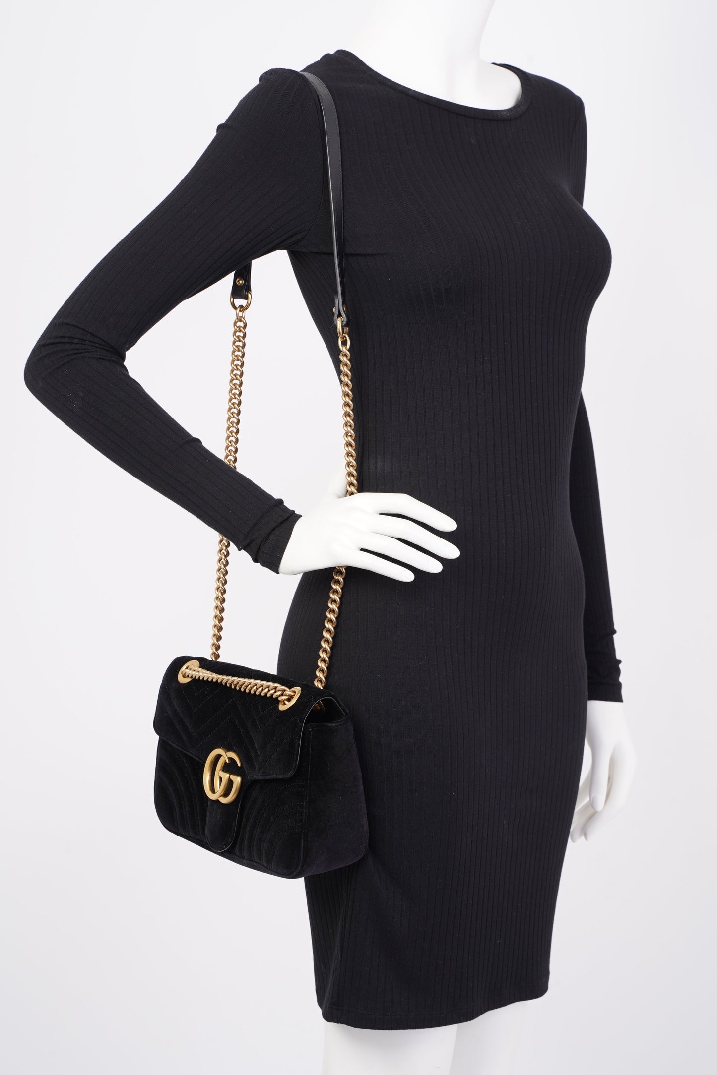 Gucci GG Marmont Black Velvet Small