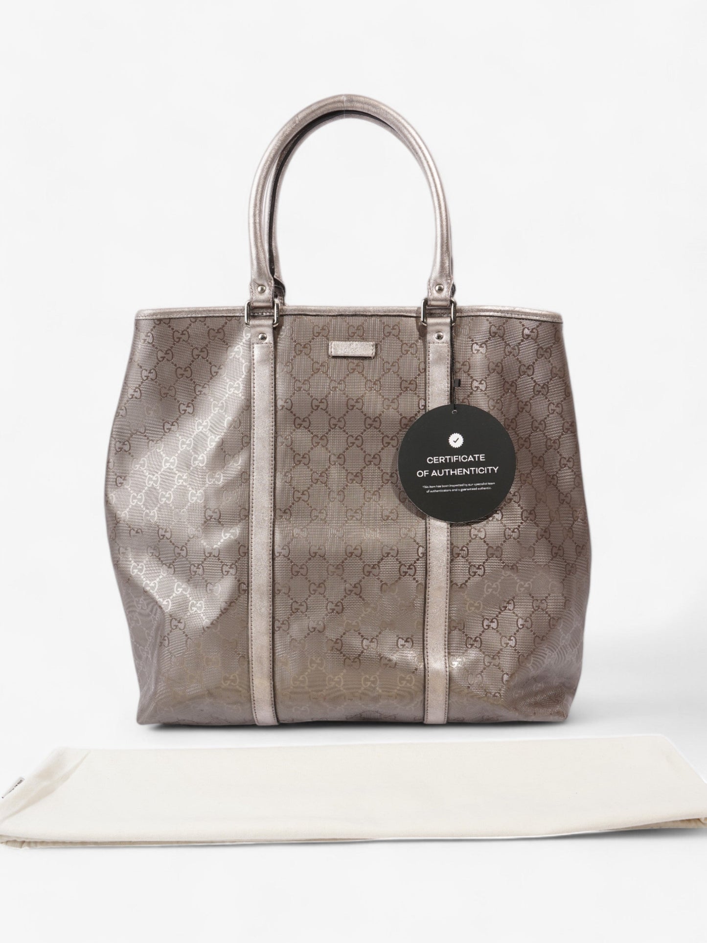 Gucci GG Implement Tote Bag Metallic Pink Canvas