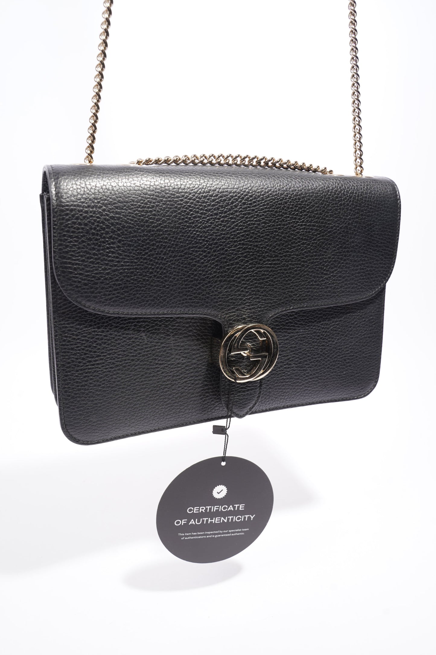 Gucci Interlocking G Black Leather Medium