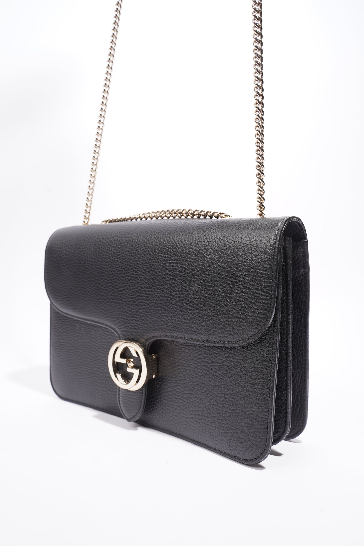 Gucci Interlocking G Black Leather Medium