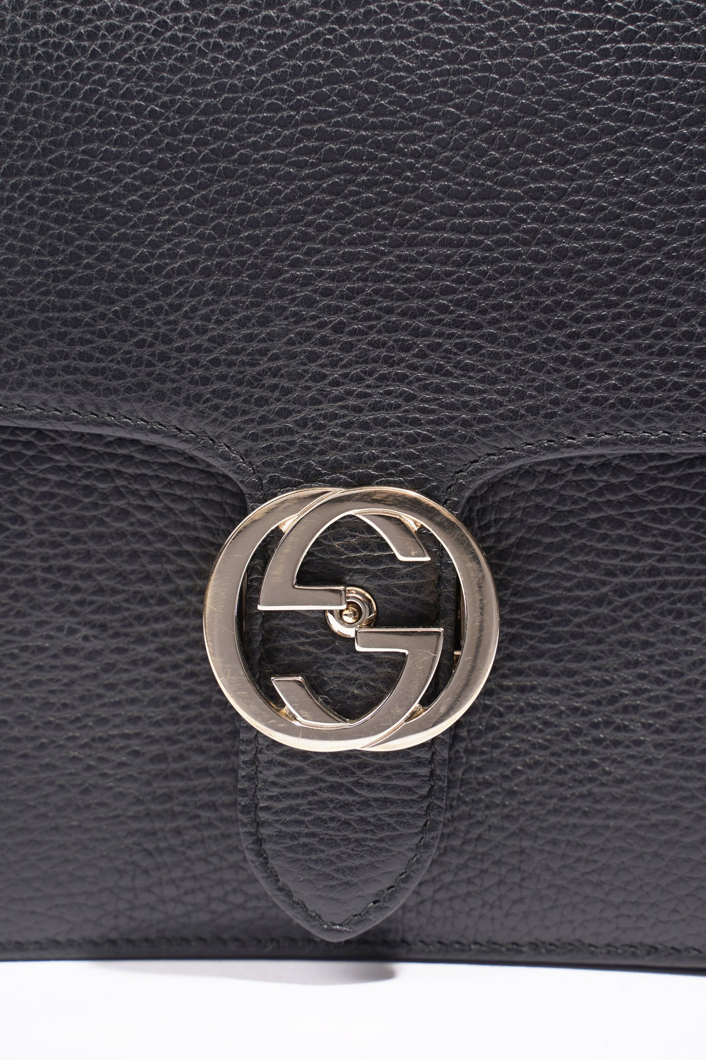Gucci Interlocking G Black Leather Medium
