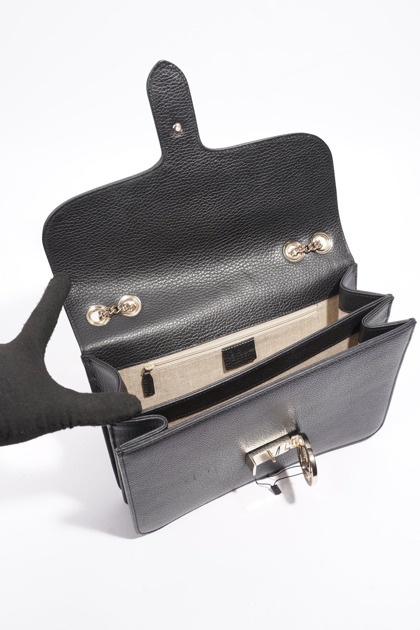 Gucci Interlocking G Black Leather Medium