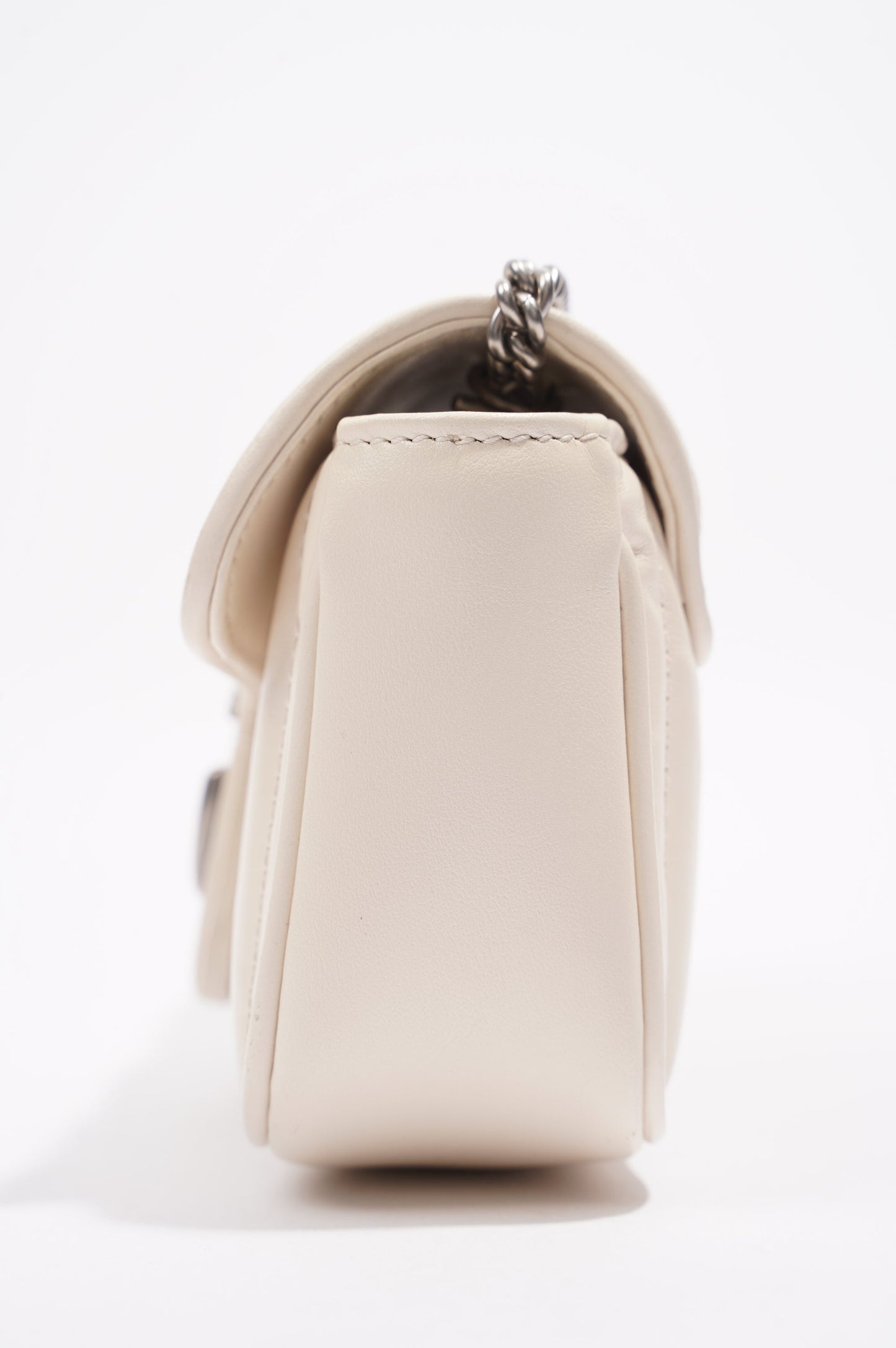 Gucci GG Marmont Super Mini Juniagrey Bag White Leather Mini