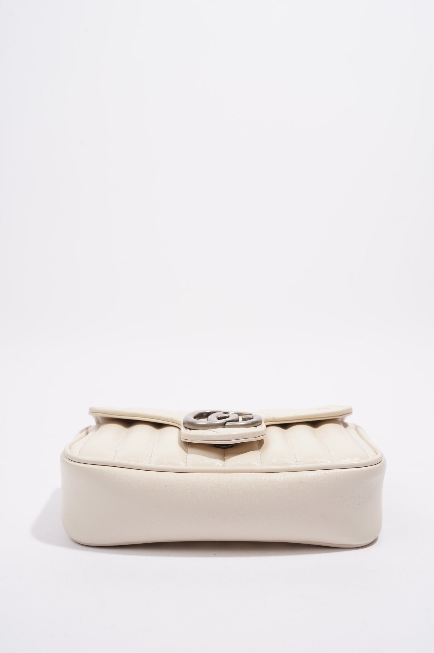 Gucci GG Marmont Super Mini Juniagrey Bag White Leather Mini