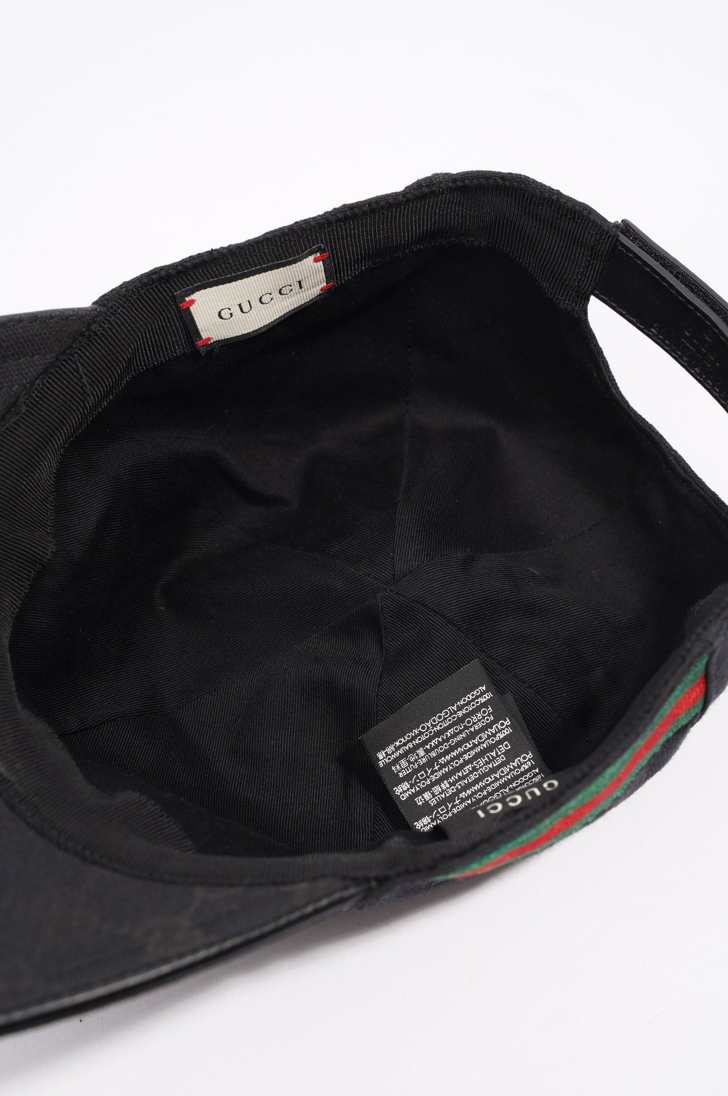 Gucci Web Baseball Hat Black / Green / Red Canvas XL