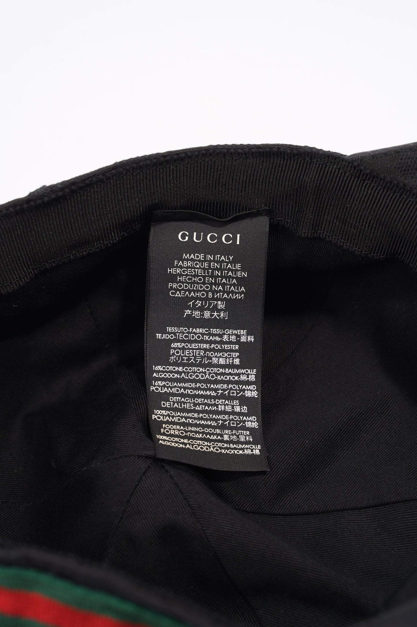 Gucci Web Baseball Hat Black / Green / Red Canvas XL