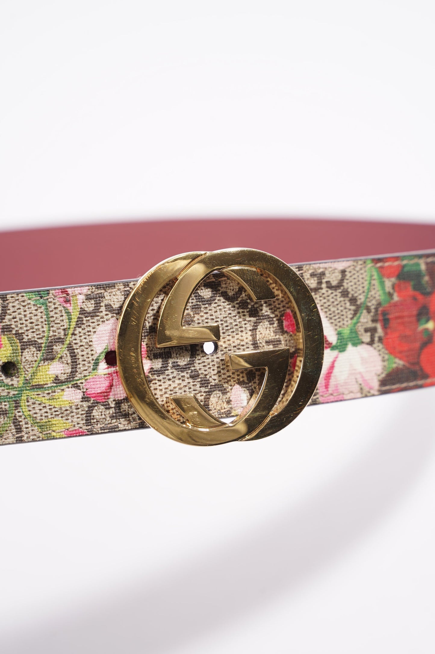 Gucci Interlocking Belt Floral / Supreme Canvas 95cm 38"