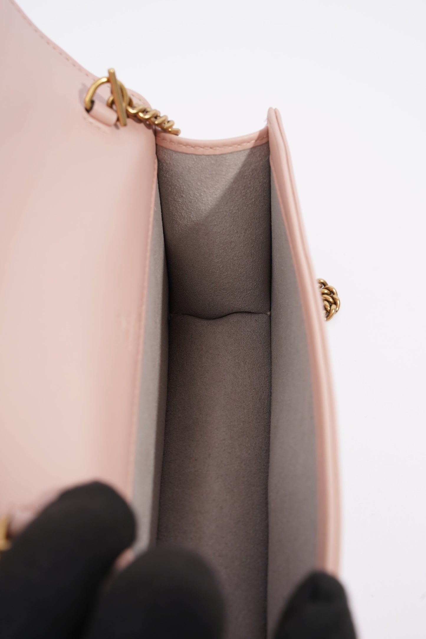 Gucci Marmont Chain Flap Pink Leather Mini